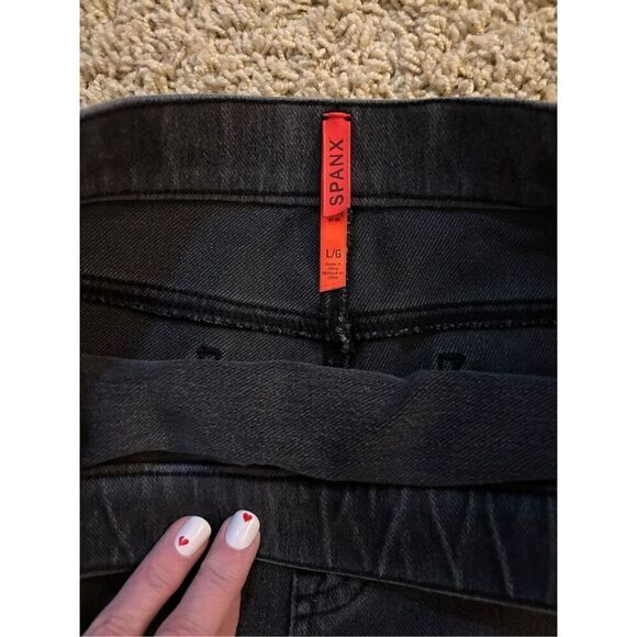 Spanx Womens L Jean-ish Stretch Leggings Black Jeggings Pull On Pants - Picture 4 of 5